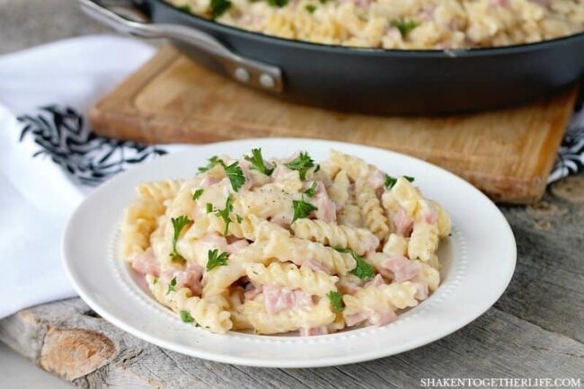 Ham Alfredo Pasta