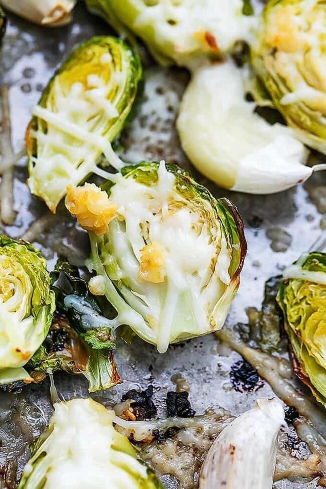 Roasted Garlic Parmesan Brussels Sprouts