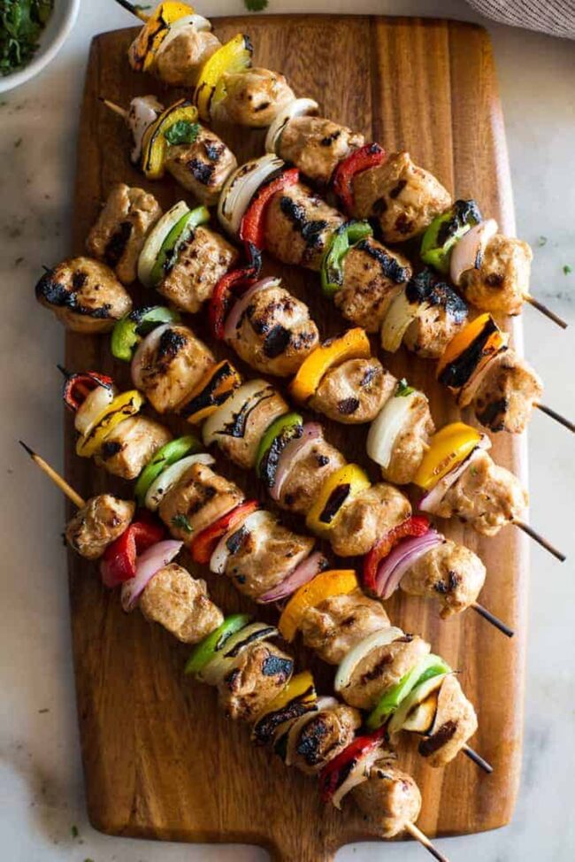 Bell Pepper and Chicken Skewers