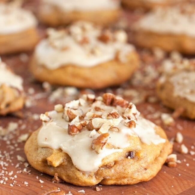 Maple Glazed Pumpkin Cookies