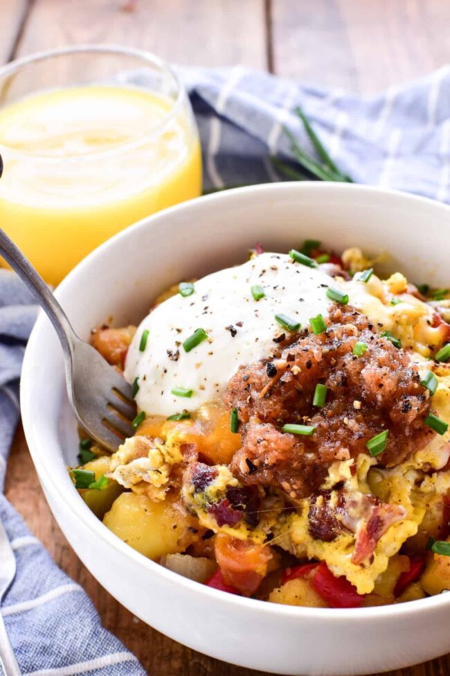 Mashed Potato Breakfast Bowl