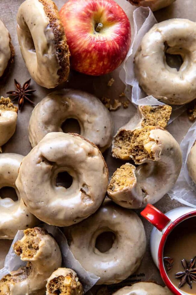 Baked Apple Cider Donuts with Maple Glaze