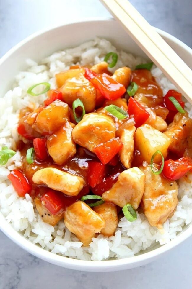 Sweet and Sour Chicken Rice Bowl