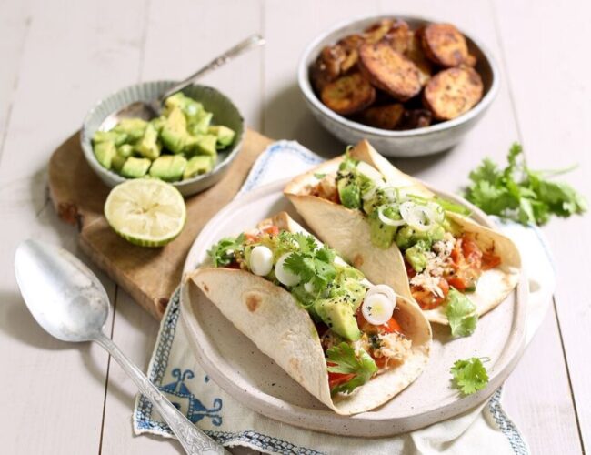C rab Tacos with Avocado Cream