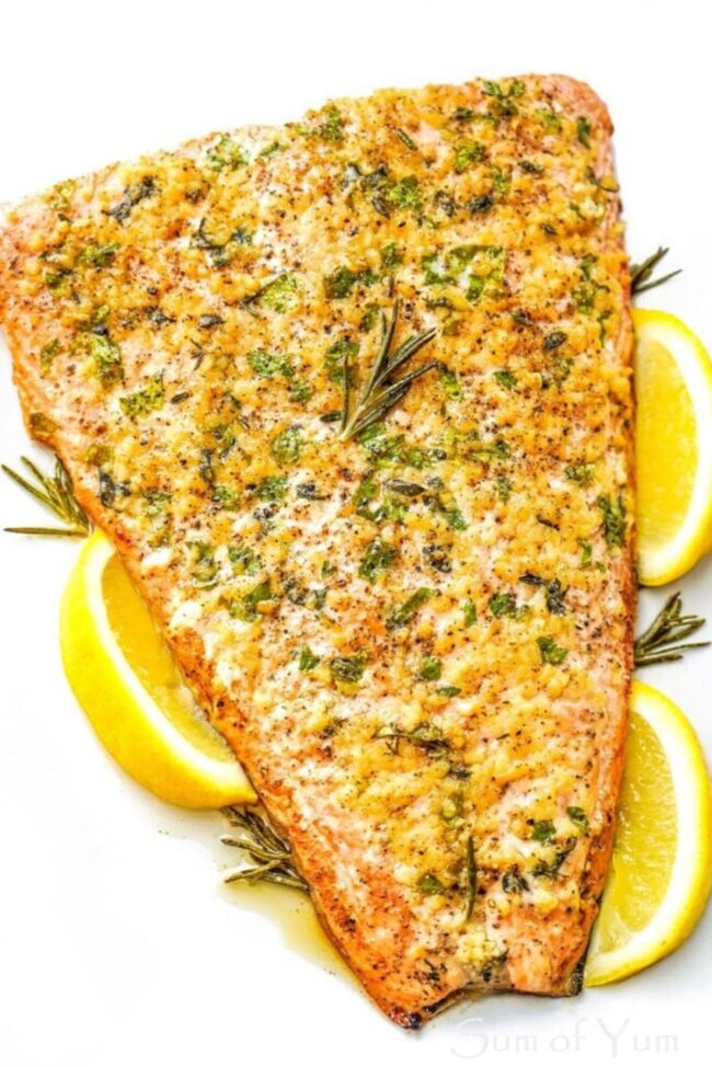 Salmon with Garlic and Herbs