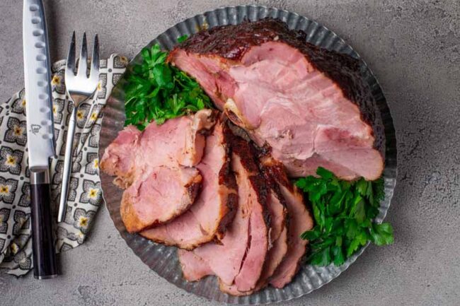 Maple-Bourbon Smoked Ham