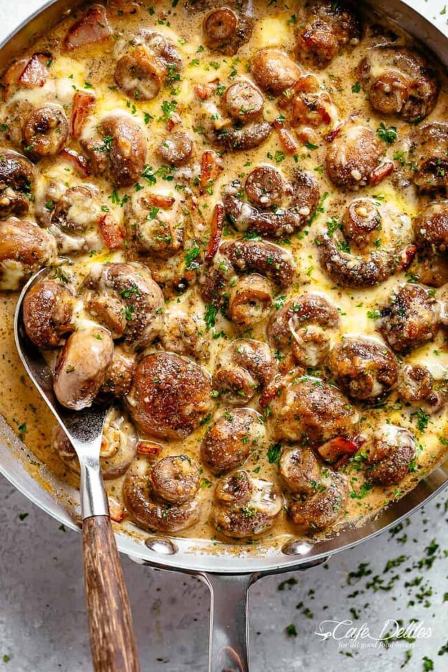 Creamy Garlic Parmesan Mushrooms