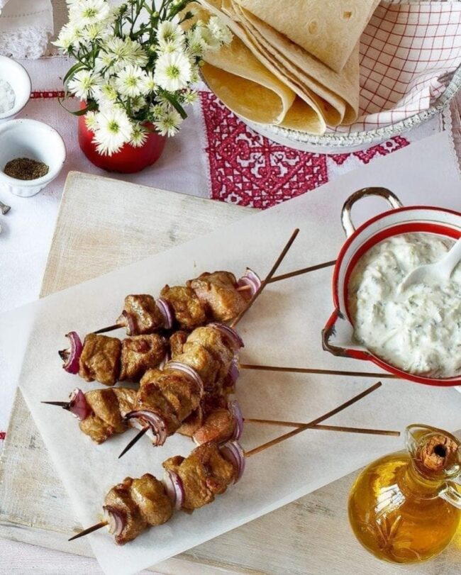 Lamb Kebabs with Tzatziki Sauce