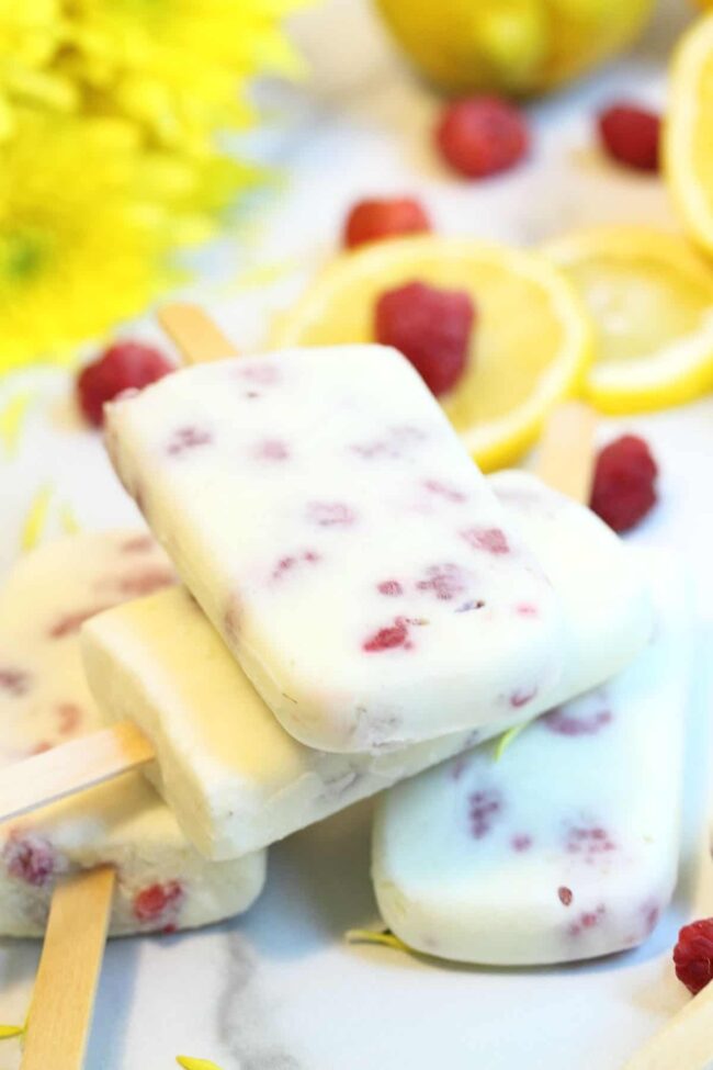 Raspberry Lemonade Popsicles