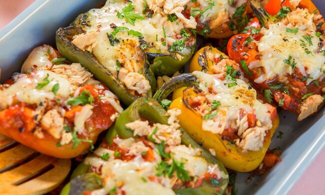 Salmon Stuffed Bell Peppers