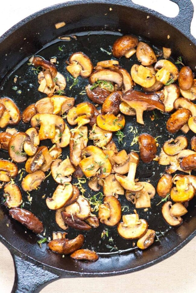 Pan-Seared Cremini Mushrooms