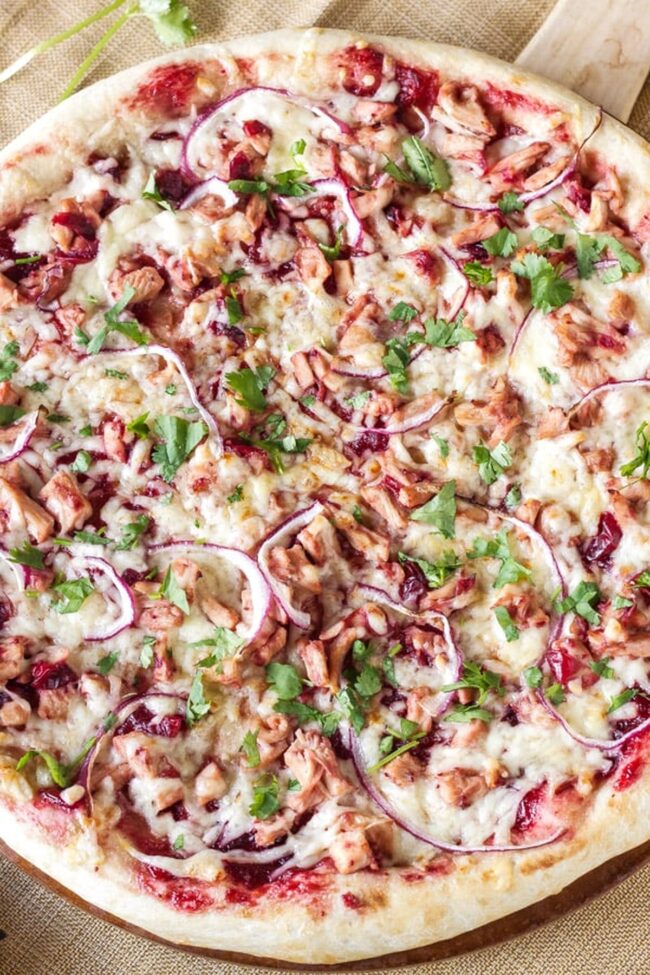 Turkey and Cranberry BBQ Pizza