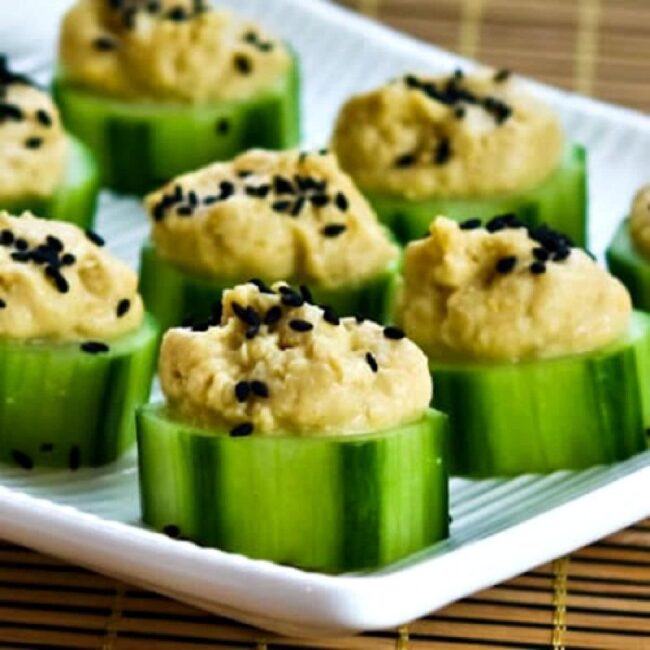 Cucumber Canapes with Hummus