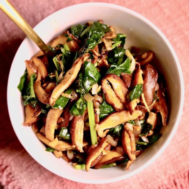 Shiitake Mushroom and Spinach Salad