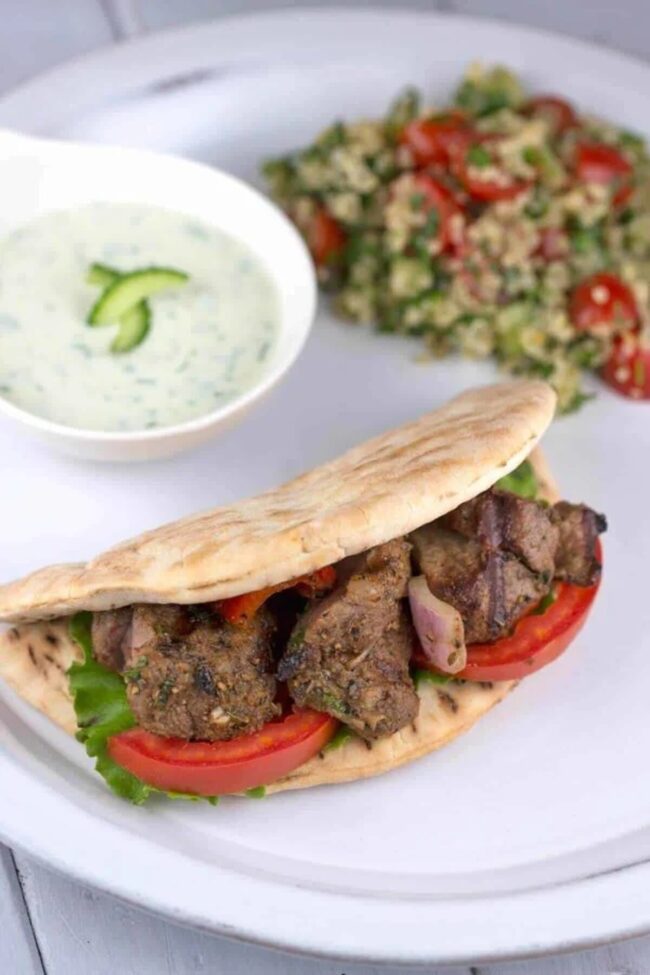 Lamb Kebabs with Tzatziki Sauce