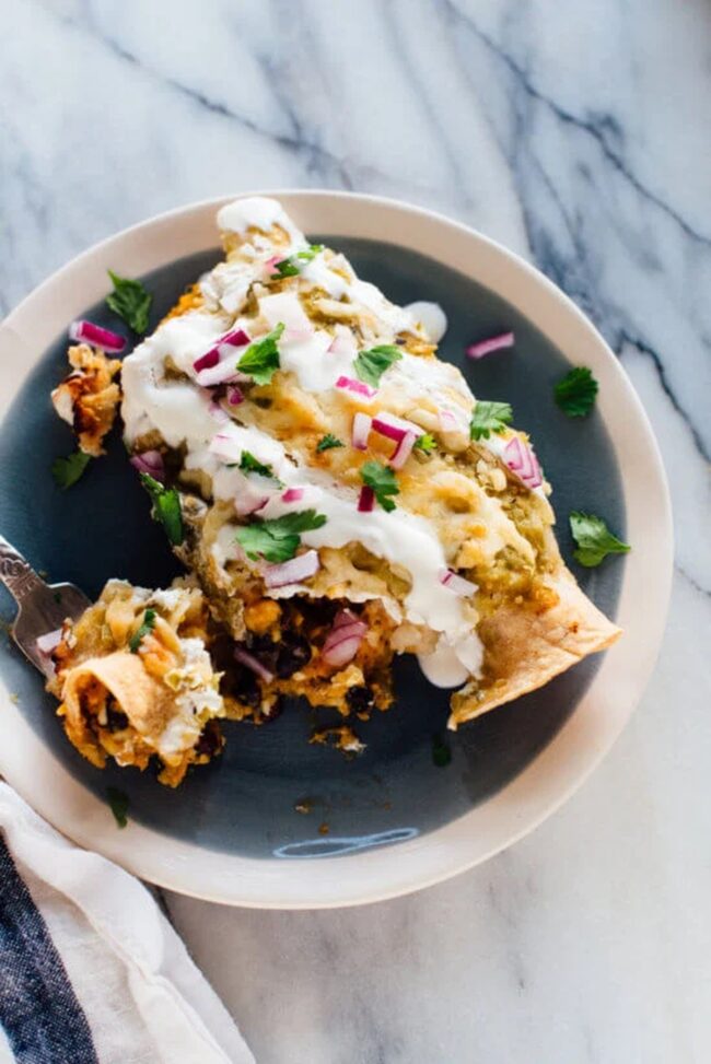 Sweet Potato and Black Bean Enchiladas