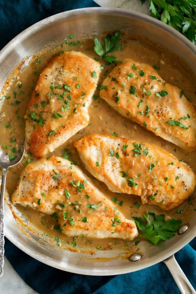 Chicken Breast in White Wine Sauce