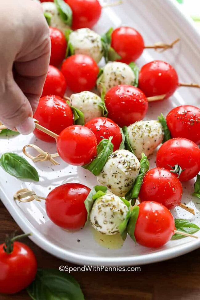 Mozzarella and Tomato Skewers
