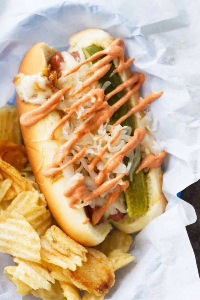 Reuben Hot Dog
