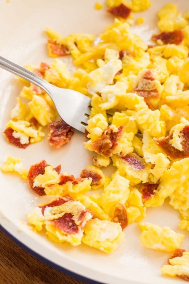 Scrambled Eggs with Turkey Bacon