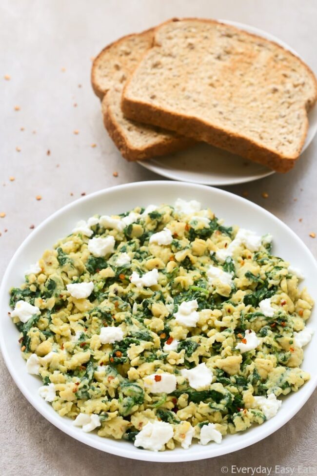 Spinach and Goat Cheese Scramble