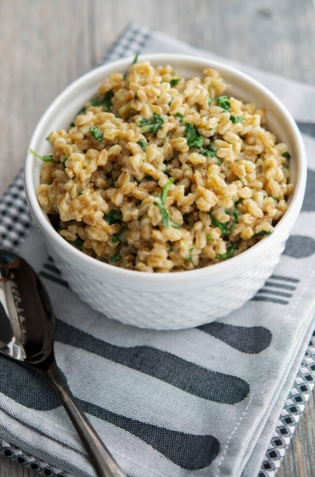 Farro with Spinach and Garlic