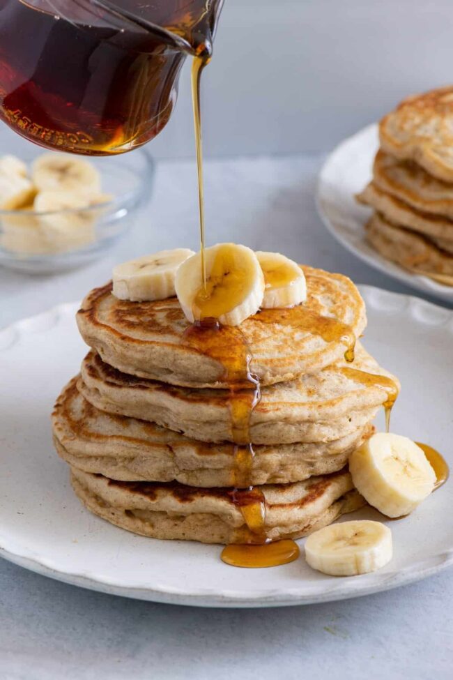Banana Pancakes with Maple Syrup