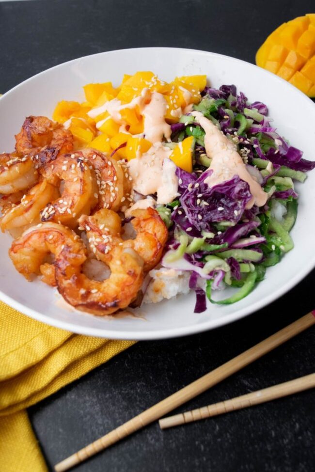 Mango Ginger Shrimp Bowl