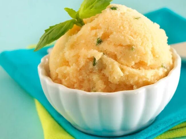 Cantaloupe Basil Sorbet