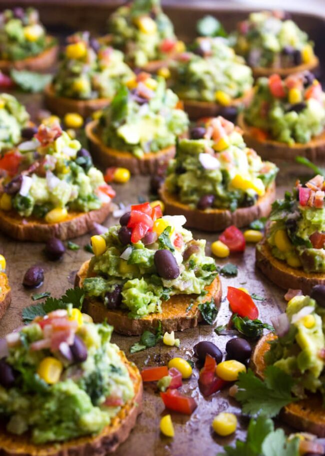 Sweet Potato Rounds with Guacamole