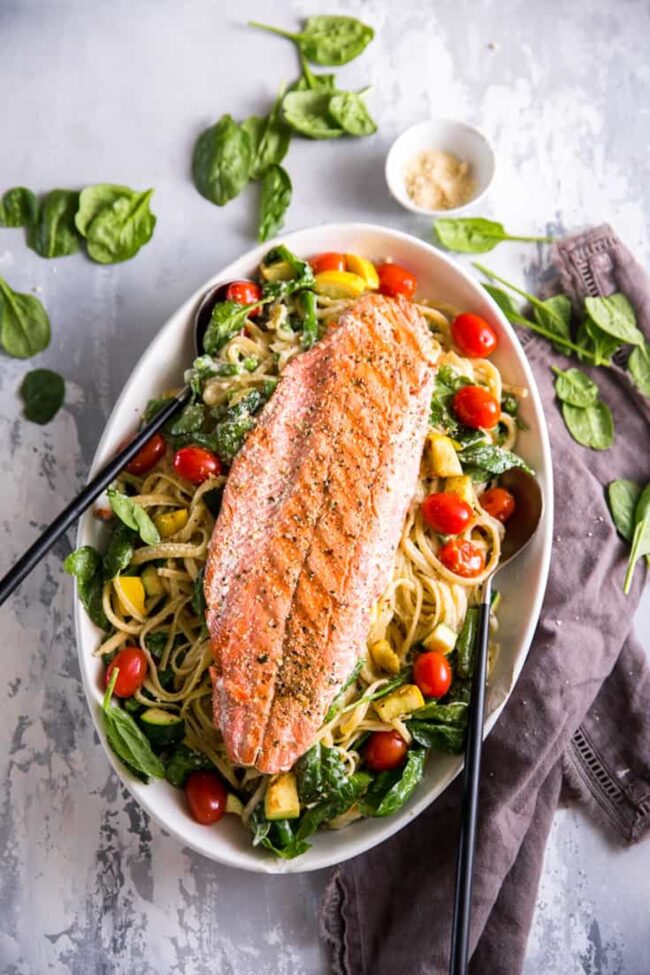 Salmon Pasta Primavera