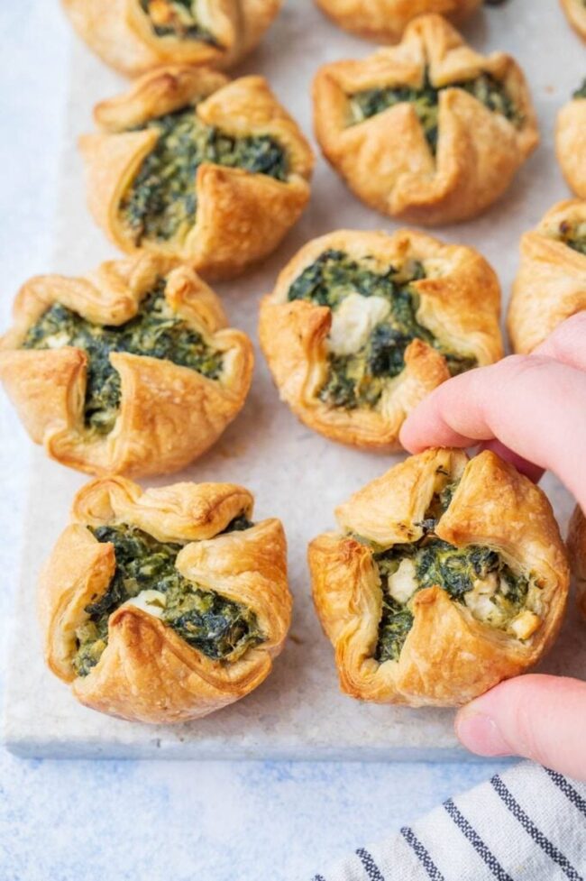 Spinach and feta puffs