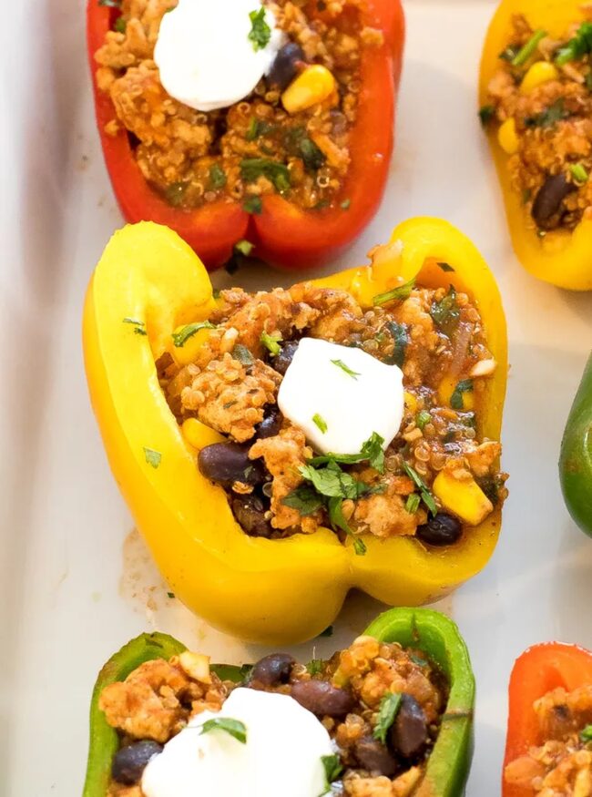 Turkey and Quinoa Stuffed Peppers