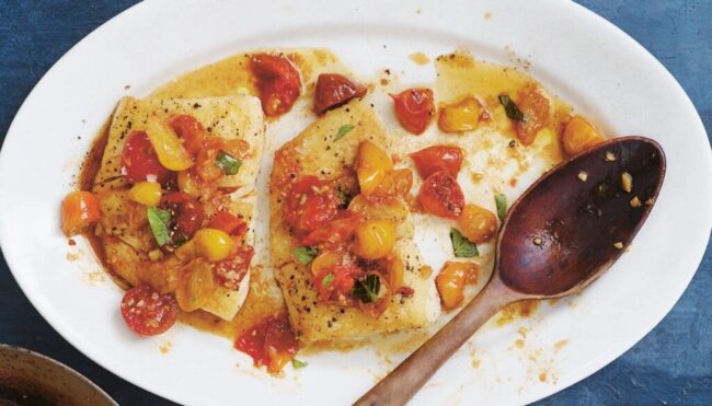 Halibut with Tomato Basil Relish