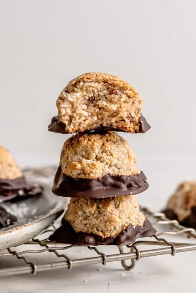 Chocolate-Dipped Macaroons