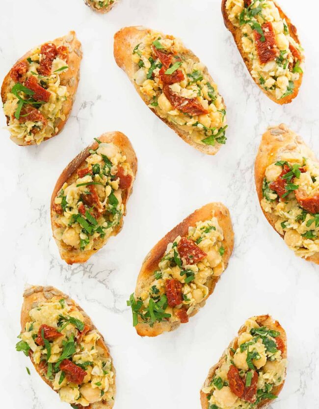Chickpea and Tomato Bruschetta