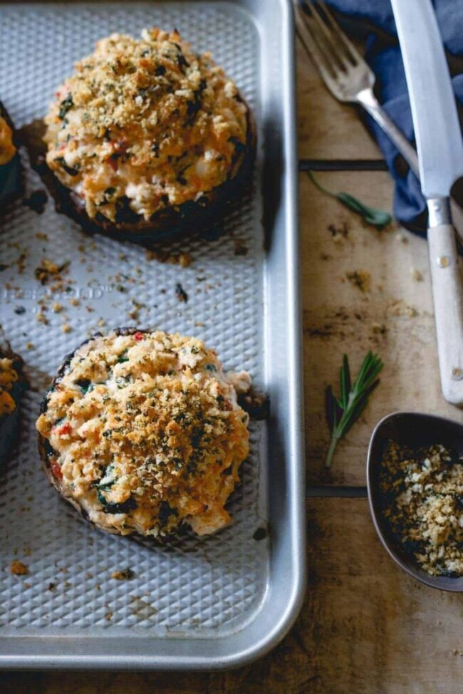 Turkey and Spinach Stuffed Portobellos