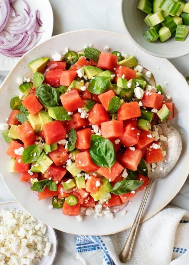 Cantaloupe Watermelon Salad