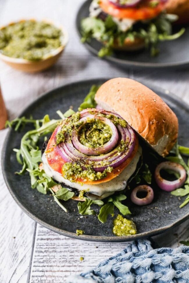 Mushroom and Swiss Stuffed Burgers