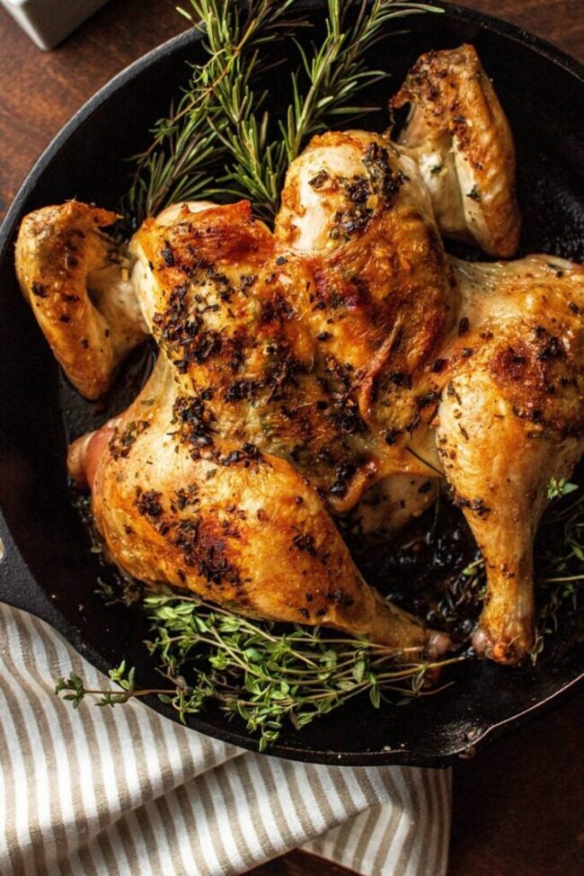Herb-Roasted Butterflied Chicken