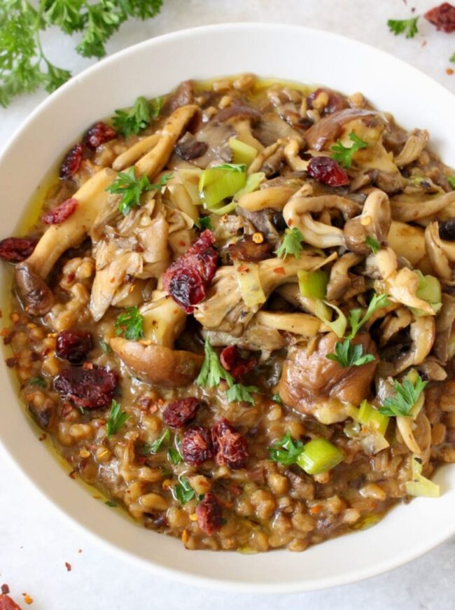 Farro Risotto with Mushrooms