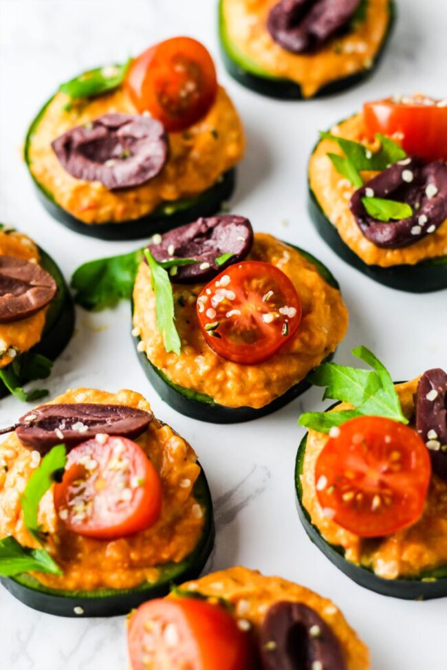Cucumber Hummus Bites