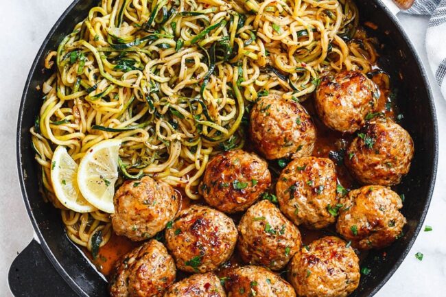 Turkey Meatballs with Zoodles
