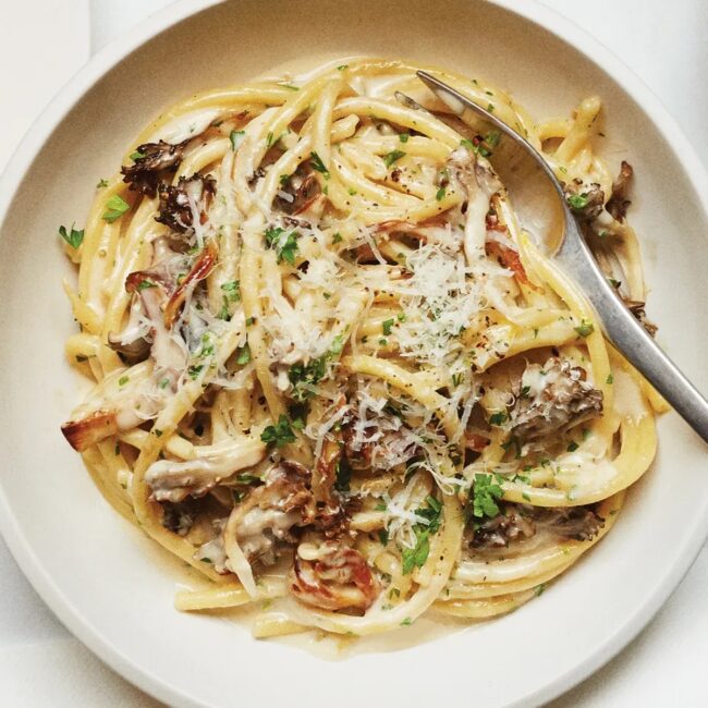 Creamy King Oyster Mushroom Pasta
