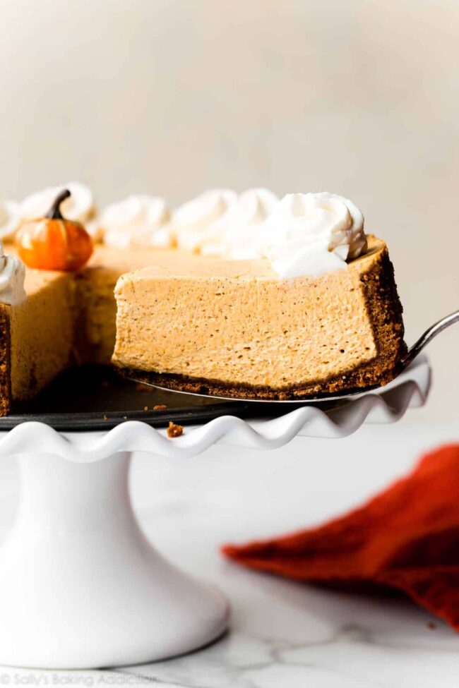 No-Bake Pumpkin Cheesecake with Gingersnap Crust