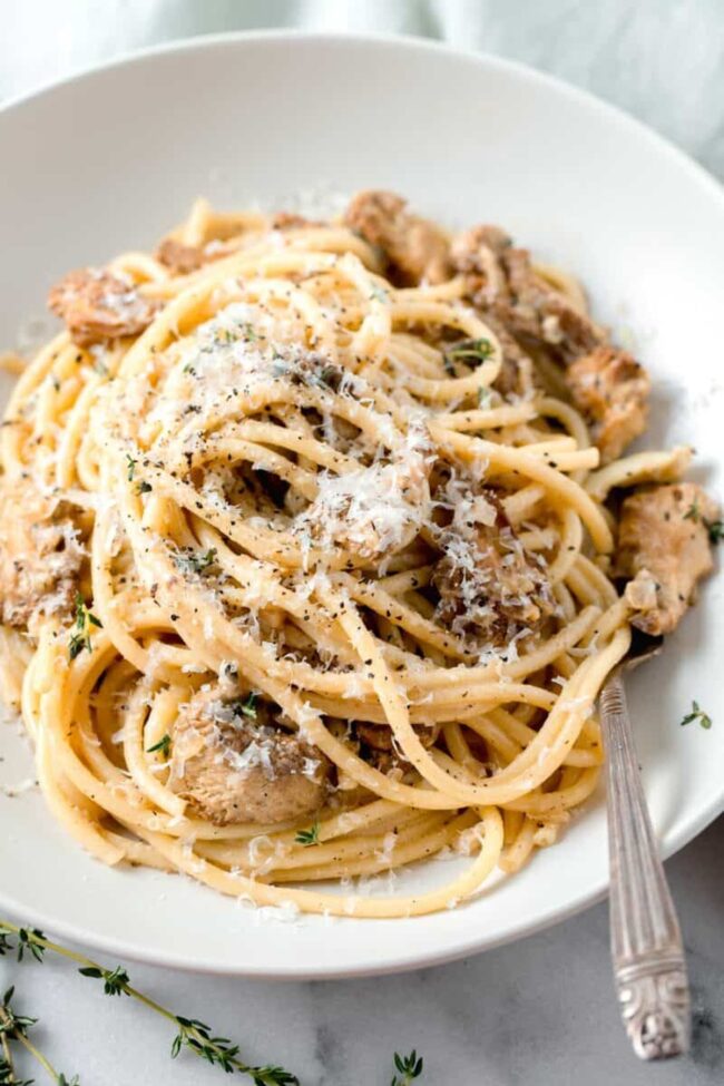 Lions Mane Alfredo Pasta