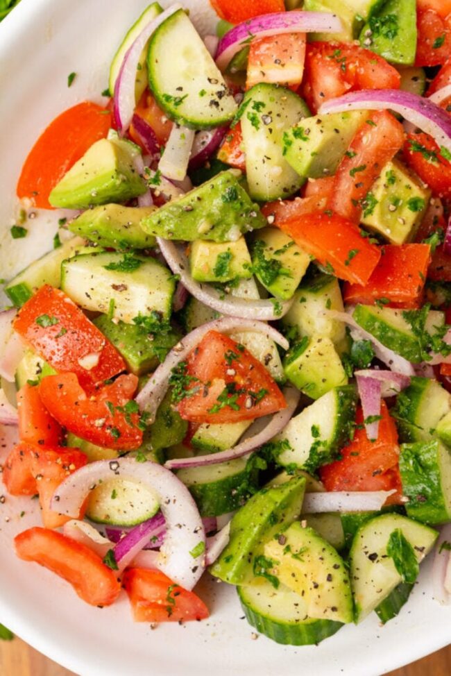 Cucumber Tomato Avocado Salad