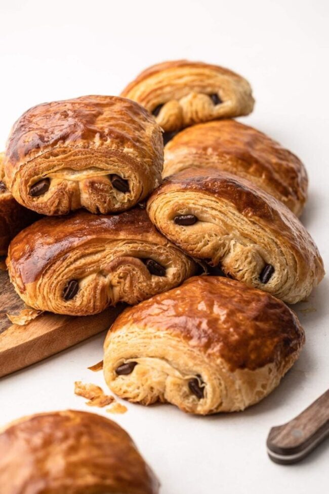 Chocolate-filled croissants
