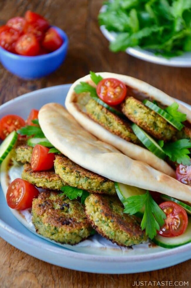 Baked Falafel with Tahini Sauce